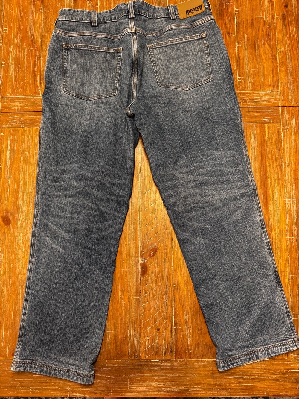 Duluth Trading Co Men's Flex Ballroom Flannel Lined Jeans in Faded Blue 38x32